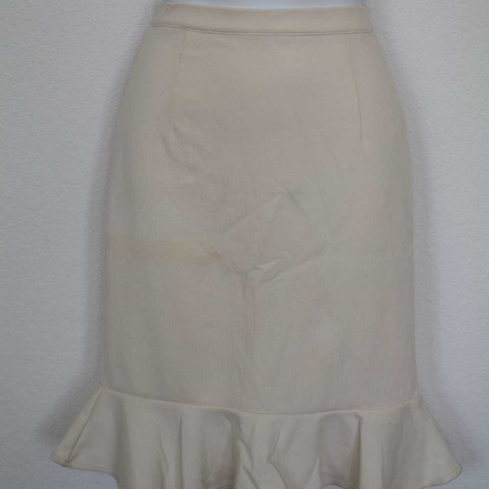 FOREVER 21 Pencil SKIRT Ruffle Hem Knee Length Classic Mermaid Style - XS